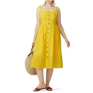 J. Crew Coletta Yellow Embroidered Midi Dress 4
